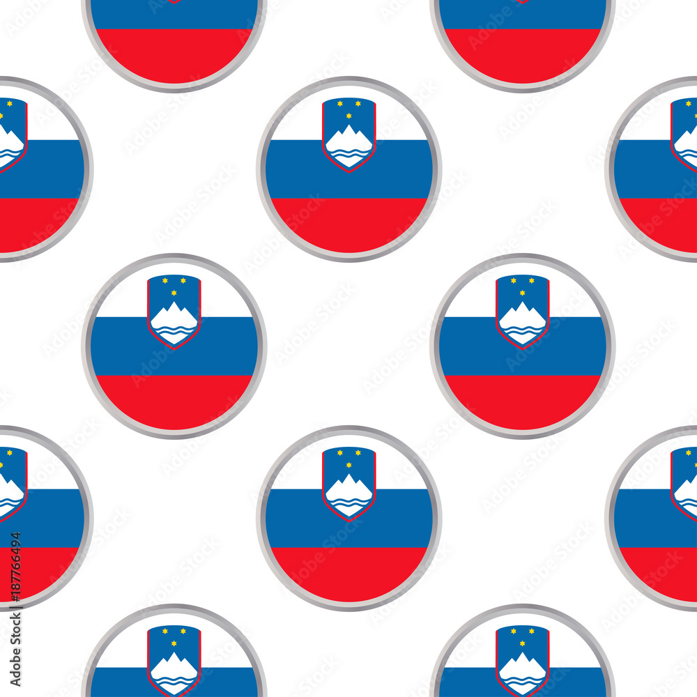 Seamless pattern from circles with flag of Slovenia. Seamless pattern from circles with flag of Slovenia.