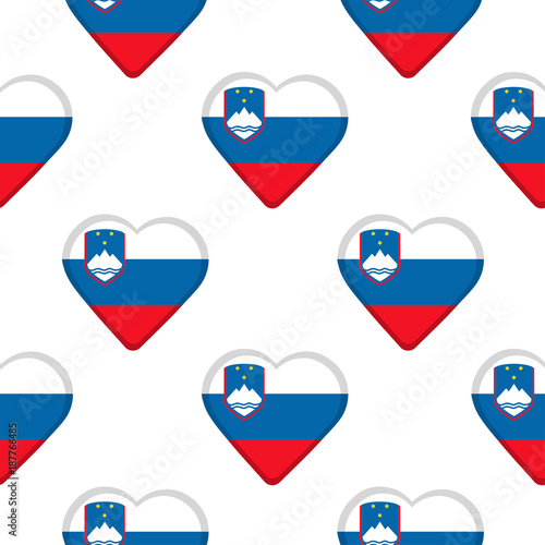 Free Download Seamless pattern from hearts with flag of Slovenia. - GFXLoad
