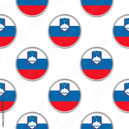 Seamless pattern from circles with flag of Slovenia.