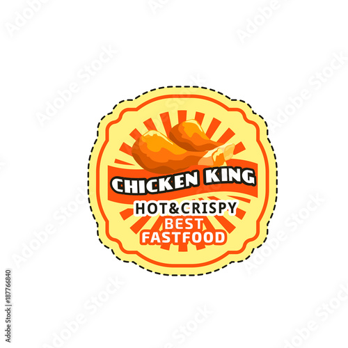 Vector chicken wings, legs nuggets fast food icon