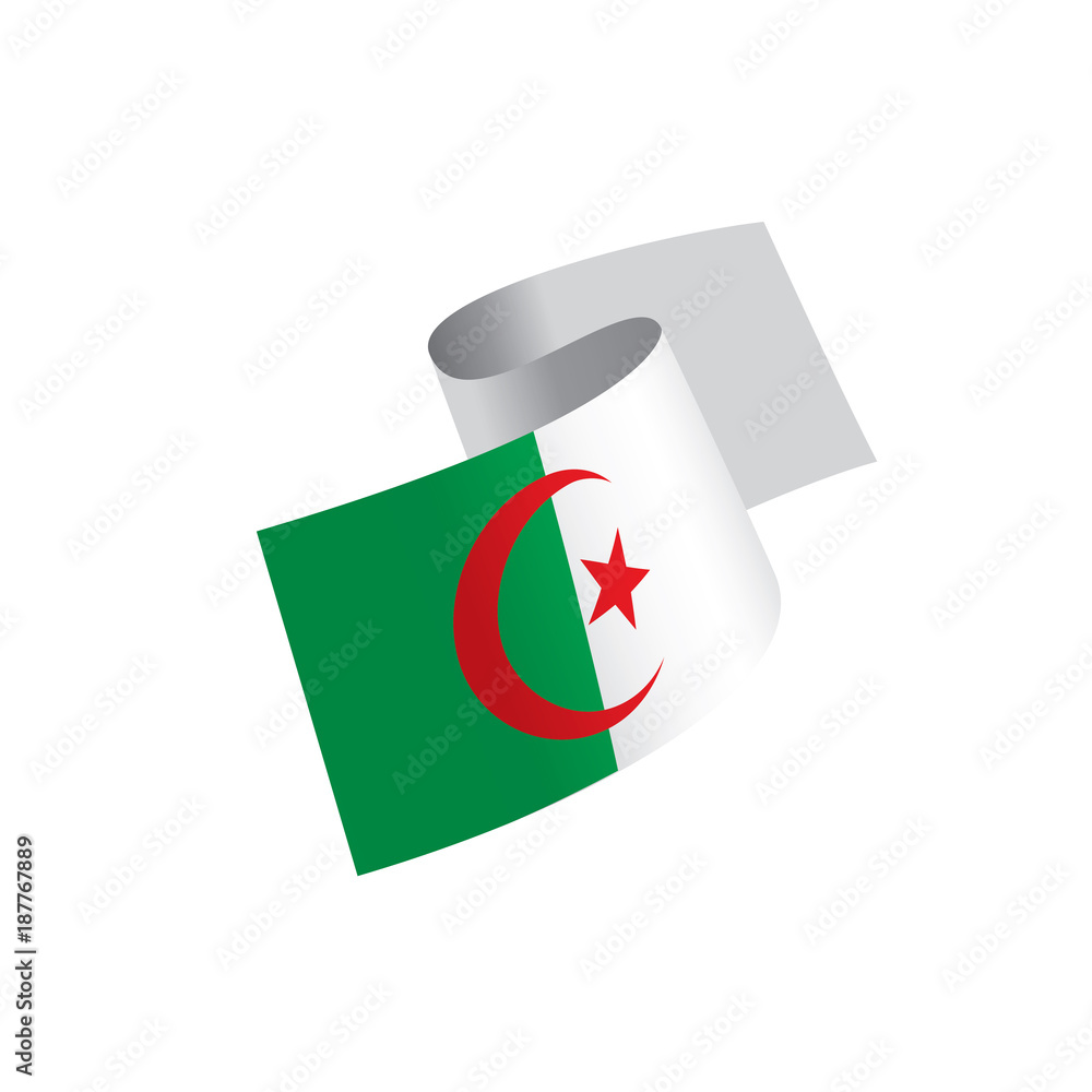 Obraz premium Algeria flag, vector illustration