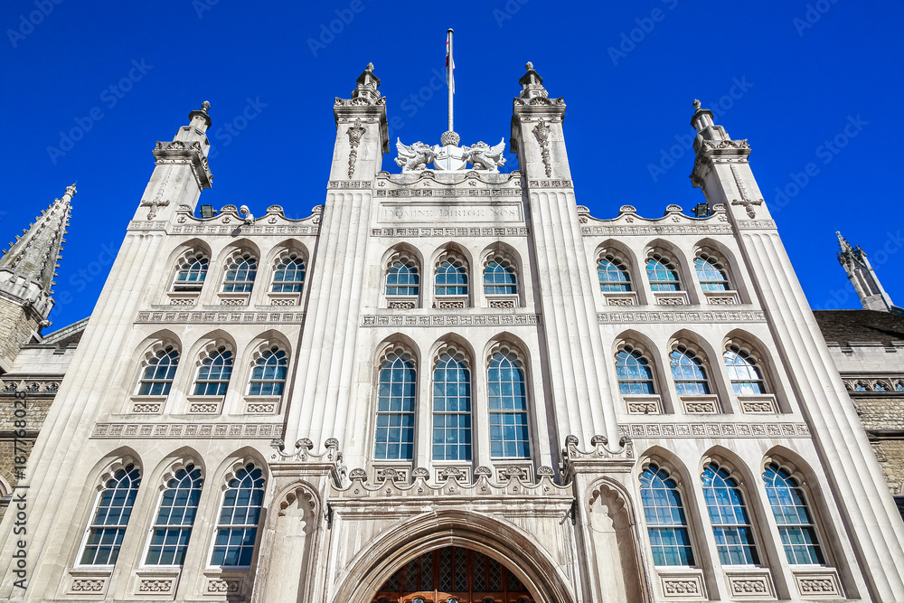 Naklejka premium Exterior of Guildhall in the City of London, England