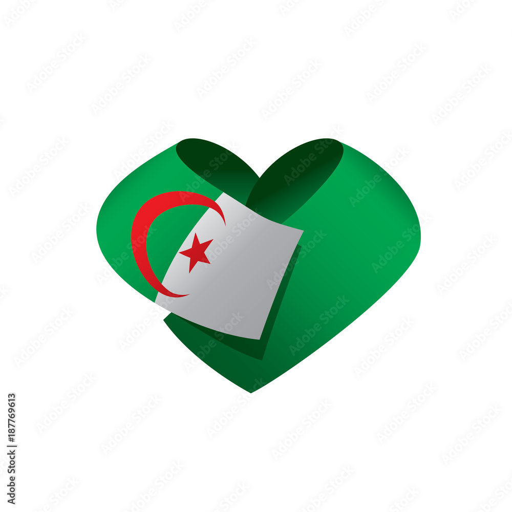 Obraz premium Algeria flag, vector illustration