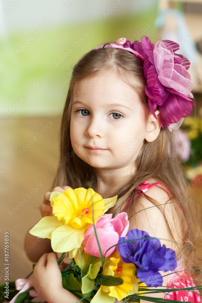 Cute girl in a Easter studio Cute girl in a Easter studio