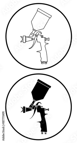 Paint spray gun black icon vector eps 10