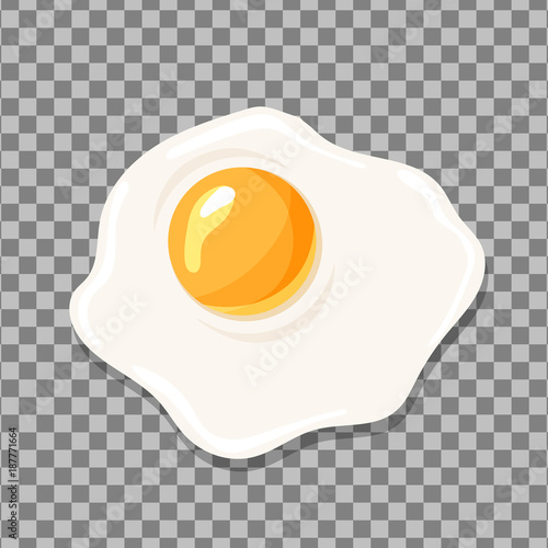 Fotografija Fried egg isolated. Egg vector icon