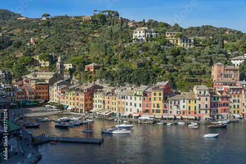 The ancient village of Portofino in Liguria, Italy