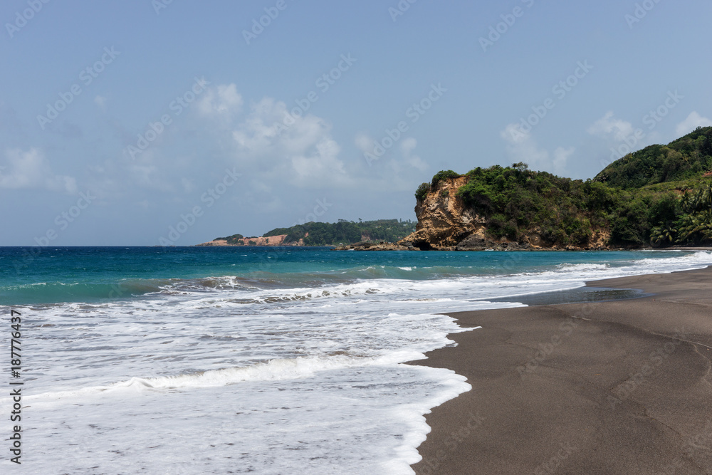 Tropical beach with name - beach number 1 on the island of Dominica