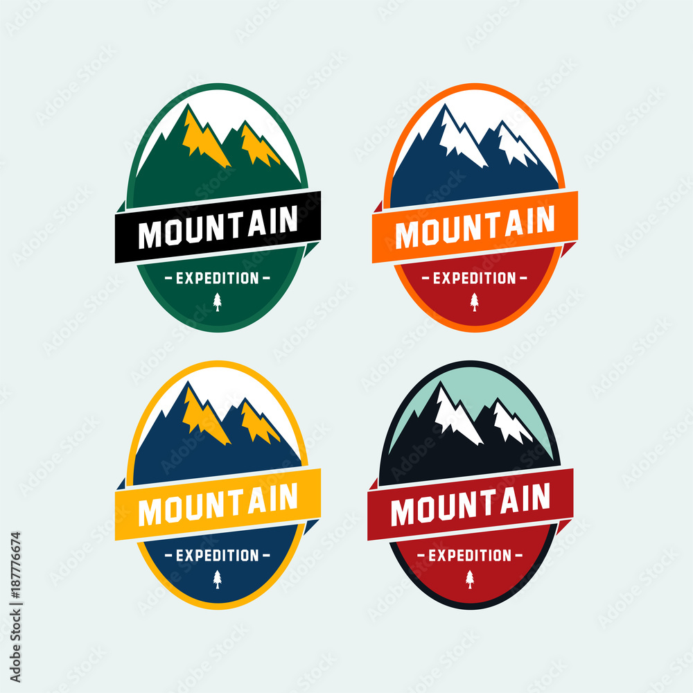 Fototapeta premium Mountain adventure logo template