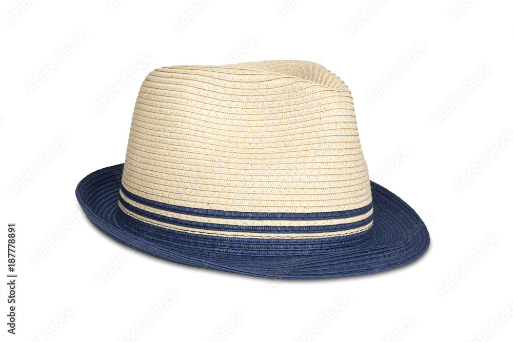 Straw hat isolated on white with clipping path