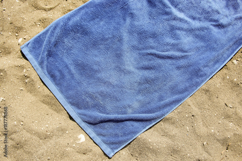 towel background on beach and summer time 