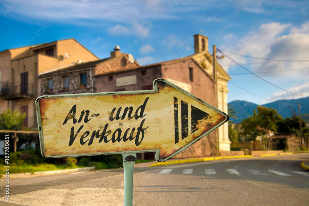 Schild 198 - An- und Verkauf