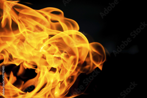 beautiful red tongues of flame, fire dance, background texture