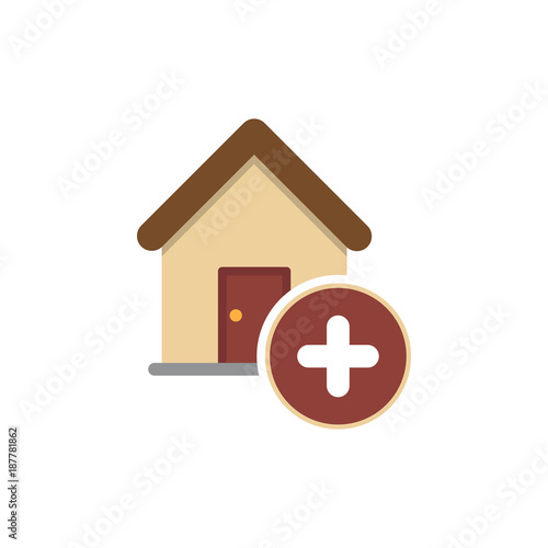 Add Building vector icon. Flat cobalt symbol. Pictogram is isolated on a white background. Designed for web and software interfaces