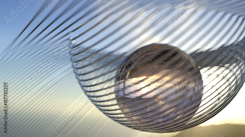 Fotografie sunlight passing through the glass sphere