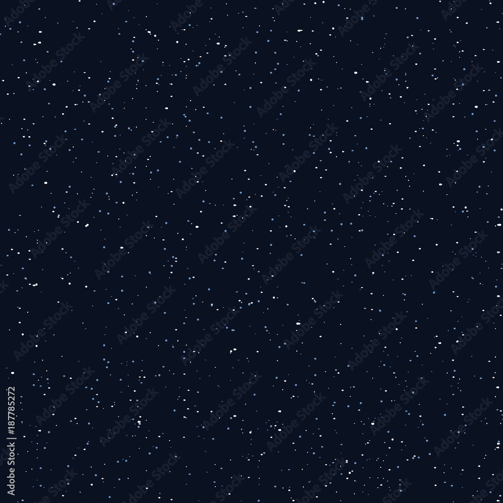 Starry Sky Seamless Pattern White And Blue Dots In Galaxy And Stars