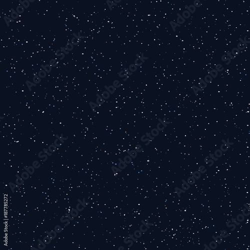 Starry sky seamless pattern, white and blue dots in galaxy and stars style - repeatable background. Galaxy background of starry night sky, space repeat seamless © kirasolly