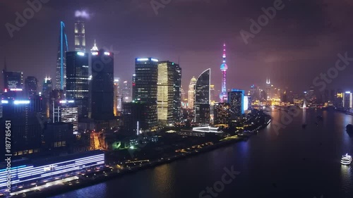Wallpaper Mural Aerial hyperlapse video of Shanghai at night Torontodigital.ca