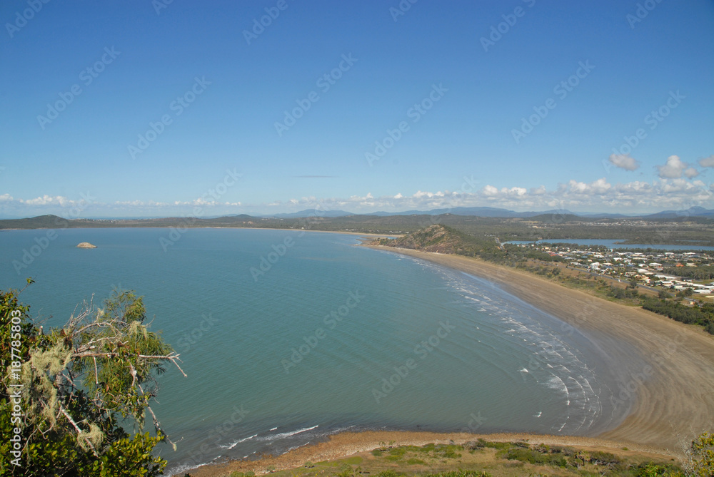 View from Fan Rock Lookout on the beach in Rosslyn, Australia