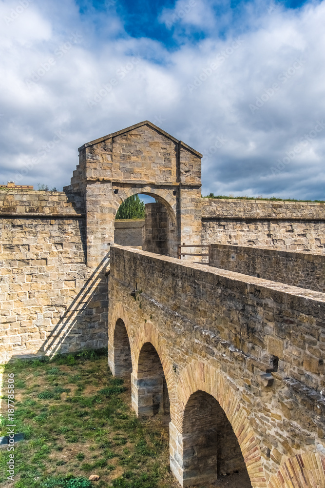 The citadel, a pentagonal star fort. Pamplona (Iruña), the historical capital of Navarre, Spain
