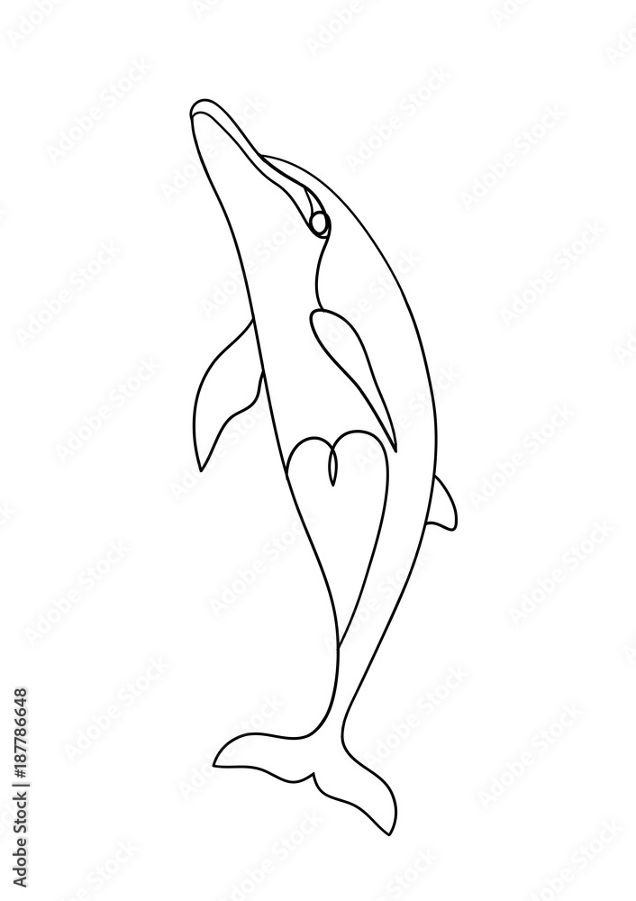 Fototapeta premium Dolphin Icon. Dolphin vector.