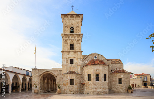 Saint Lazarus, an orthodox church under blue sky with few clouds, at Larnaca, Cyprus.