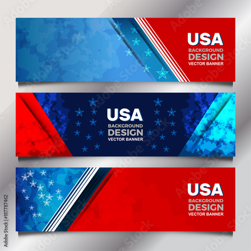 Flag of USA background for independence, veterans, memorial day and other events, Vector illustration Design