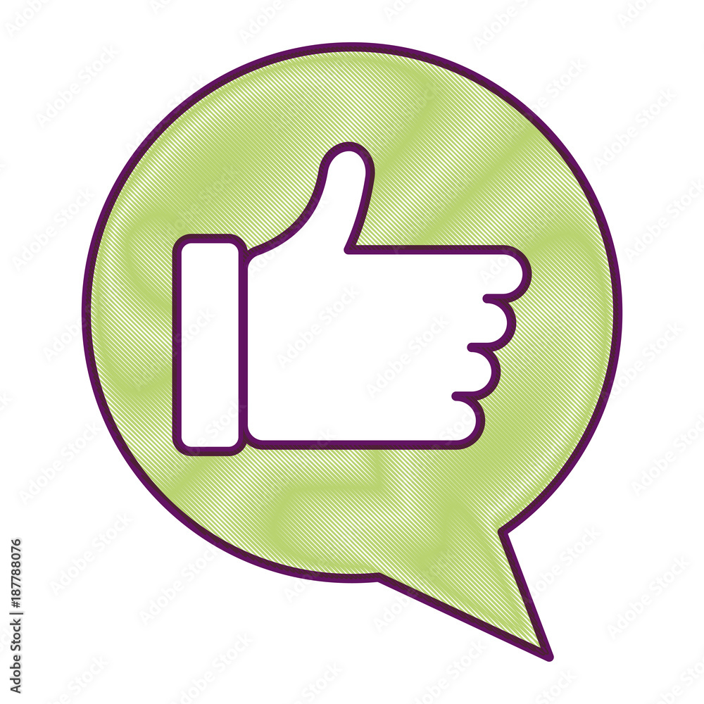 speech bubble with hand like image vector illustration speech bubble with hand like image vector illustration