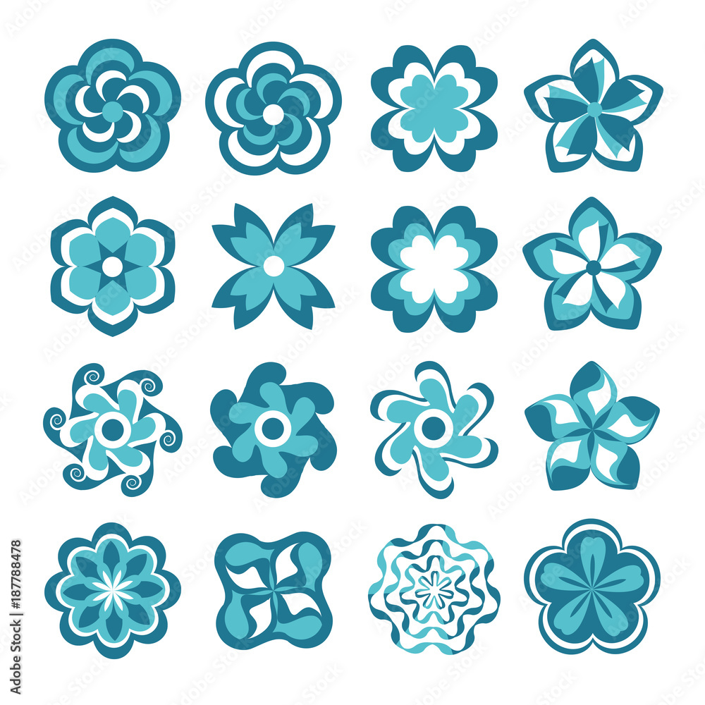 collection of simple flowers collection of simple flowers