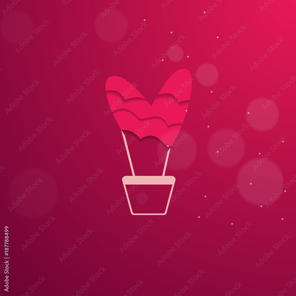 pink valentine card with a flying heart balloon pink valentine card with a flying heart balloon