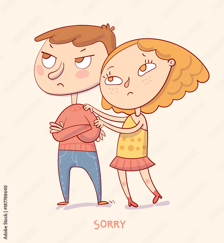 Girl trying to apologize say sorry to her boyfriend Girl trying to apologize say sorry to her boyfriend