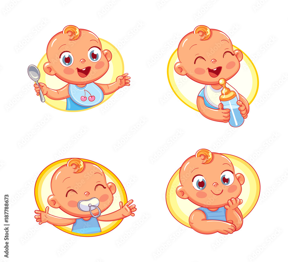 Design template for baby food and kids hygiene products and children's store