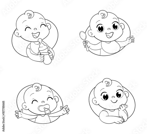 Design template for baby food and kids hygiene products and children's store