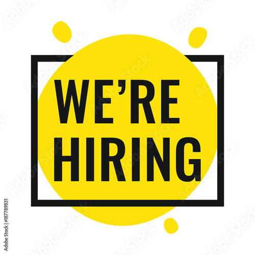 We're hiring. Vector flat illustration on white background. 