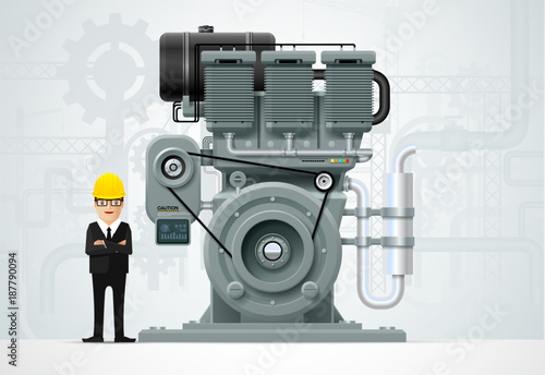 Industrial engine machinery factory engineering construction equipment