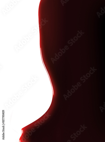 Red fluid surface shape on white background  photo