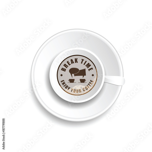 coffee cup drink with break time illustration