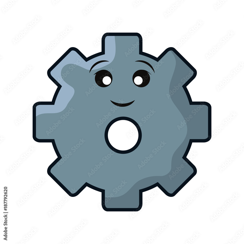 Gear machinery piece smiling cartoon Gear machinery piece smiling cartoon