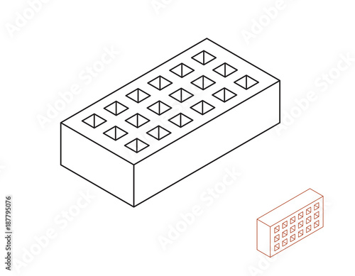Perforated brick. Isolated ...