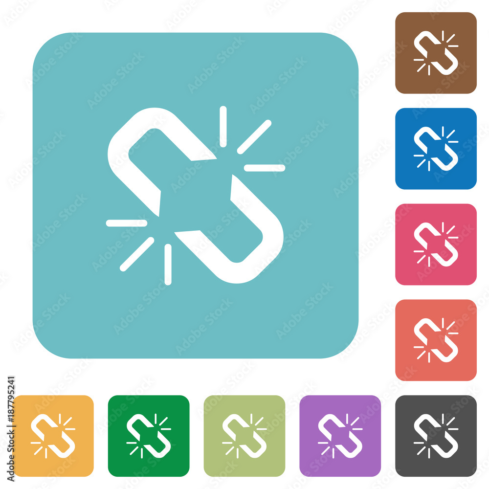 Unlink rounded square flat icons Unlink rounded square flat icons