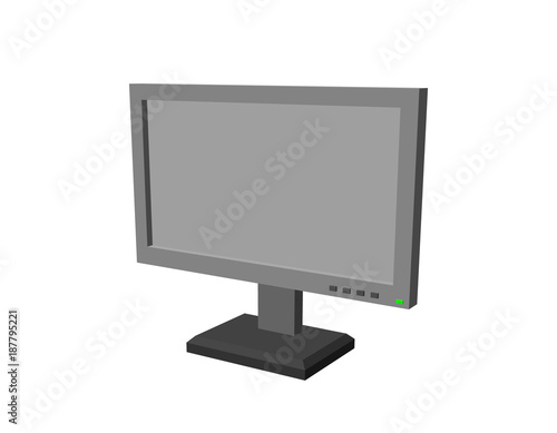 Computer monitor icon. Isolated on white background. 3d Vector illustration.