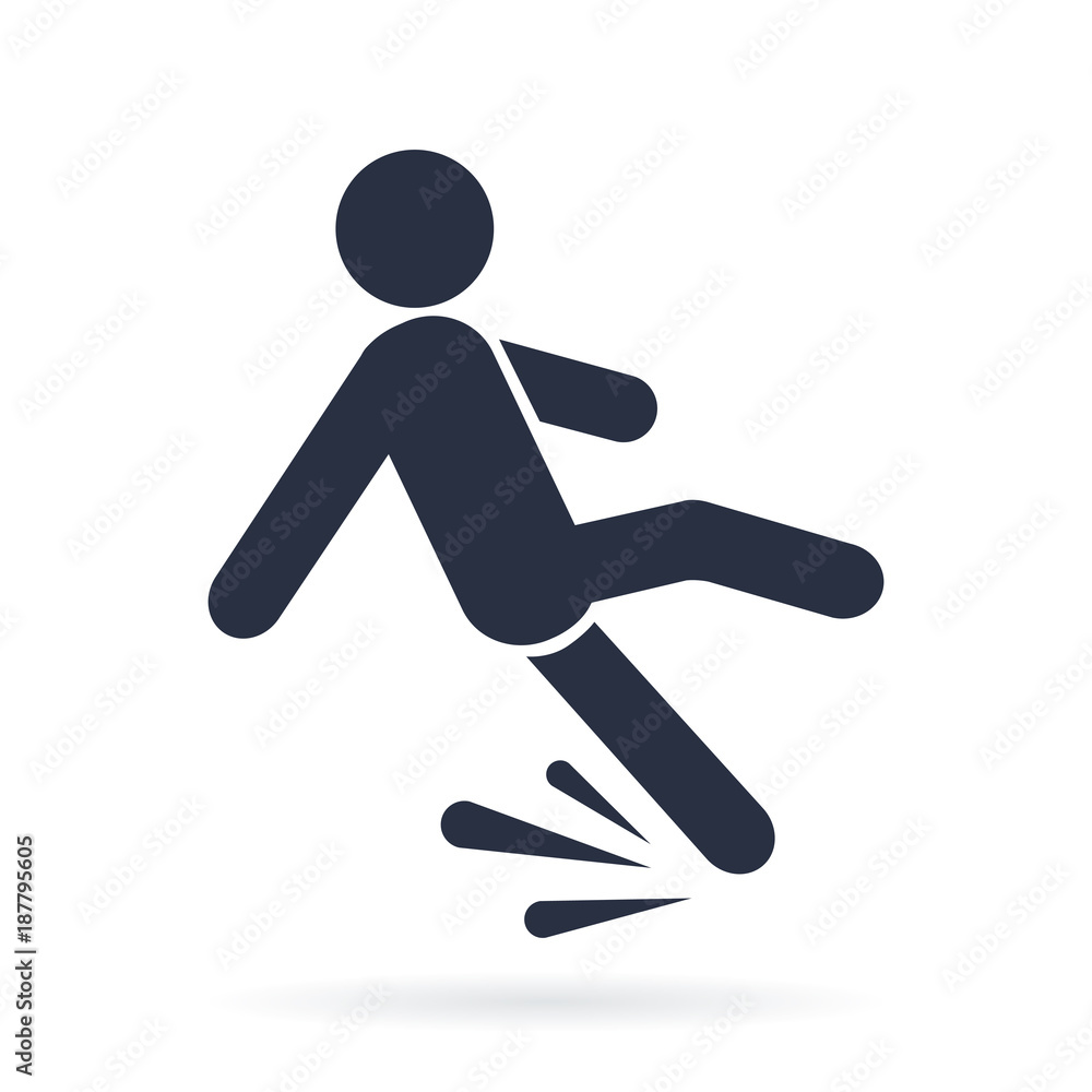 Fall hazard vector pictogram illustration isolated on white background Fall hazard vector pictogram illustration isolated on white background