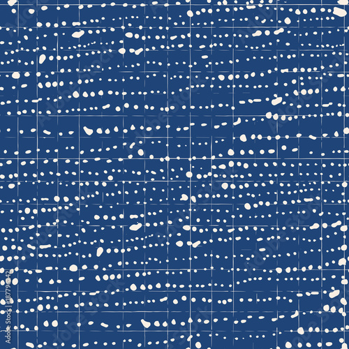 Indigo vector tie dye seamless pattern.