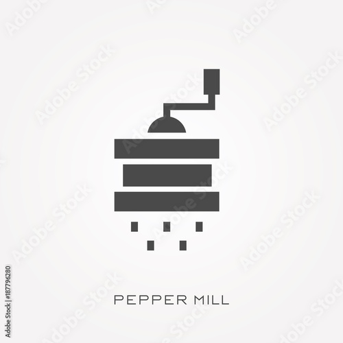 Silhouette icon pepper mill