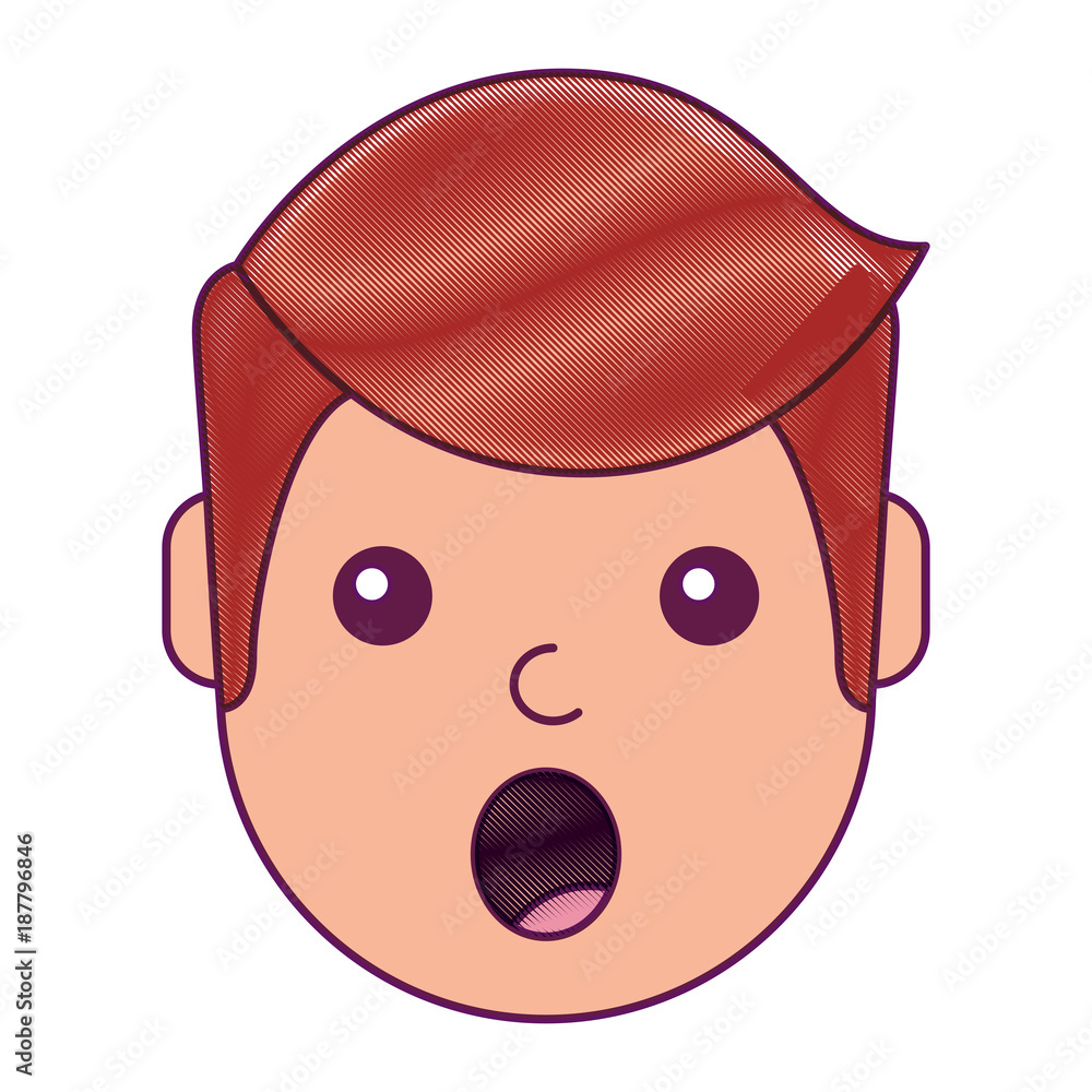 surprised man face expresion facial style vector illustration drawing design surprised man face expresion facial style vector illustration drawing design