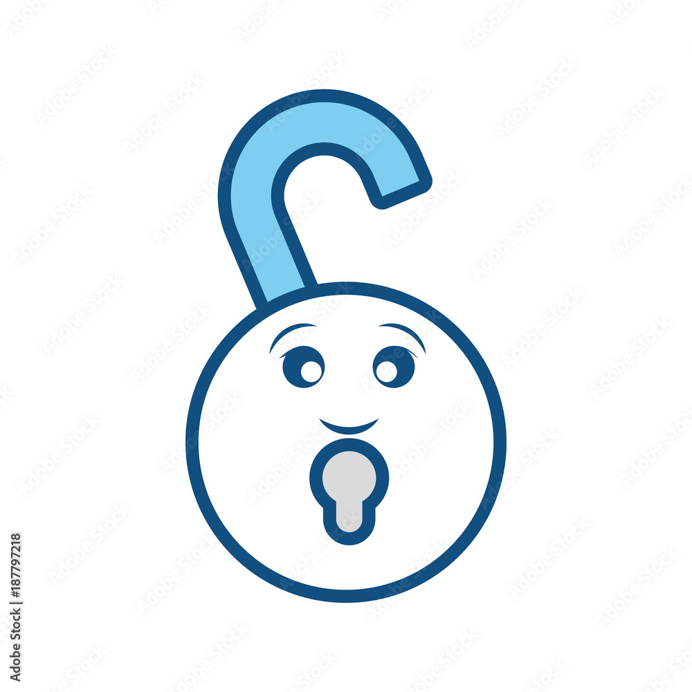 Padlock unlocked symbol smiling cartoon Padlock unlocked symbol smiling cartoon