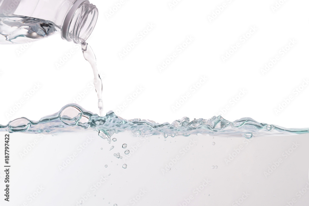 Pour water, water wave and bubbles background texture Pour water, water wave and bubbles background texture
