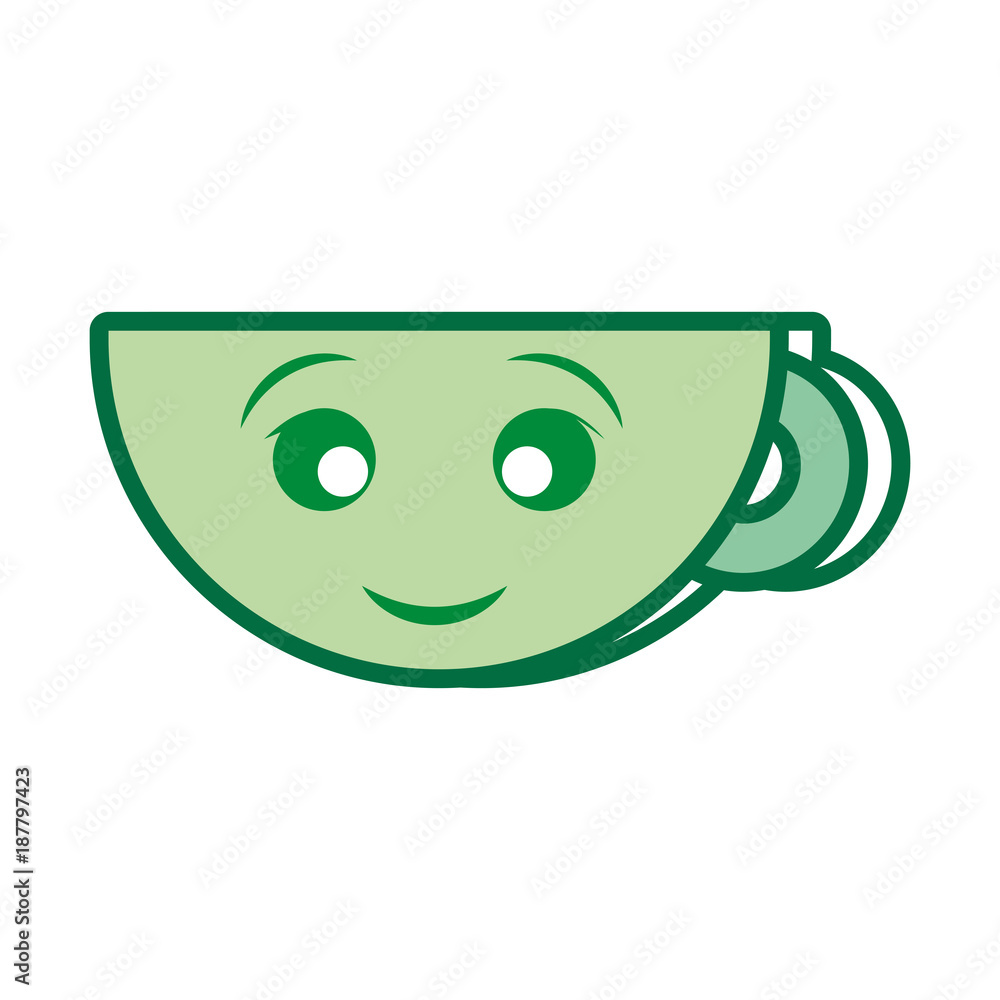 Fototapeta premium Mug porcelain cup smiling cartoon