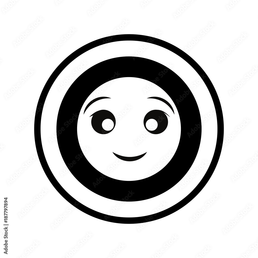 Fototapeta premium Target dartboard symbol smiling cartoon