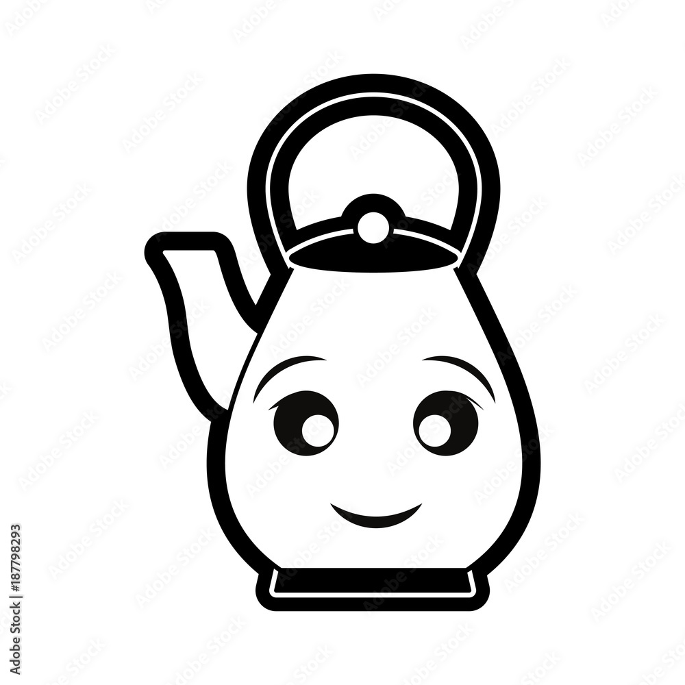 Fototapeta premium Kettle kitchen utensil smiling cartoon